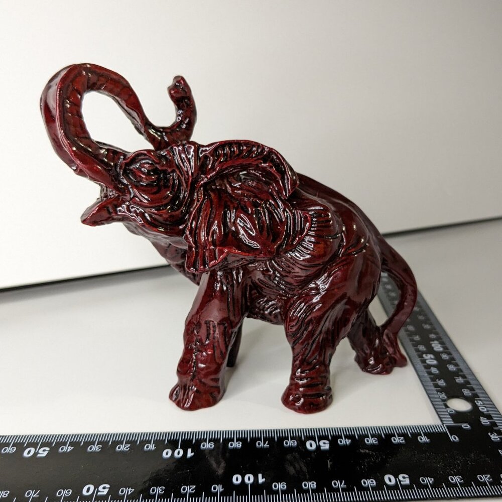 Chinese Red Elephant Figure Beautiful Decor Art Piece Figurine